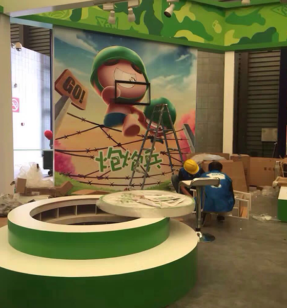 炮炮兵亮相2016上海玩具展展台搭建现场